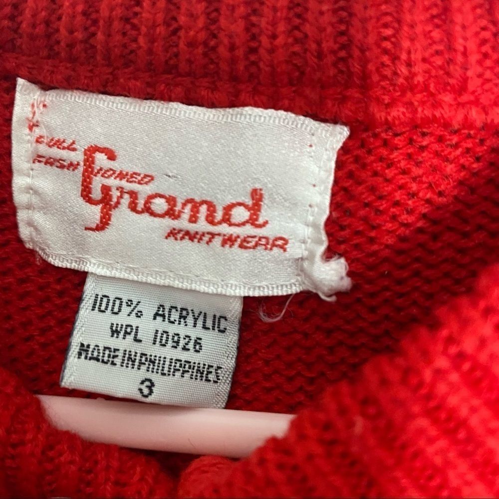 Vintage full fashioned Grand Knitwear detailed embellished knit toddler sweater - Picture 6 of 6